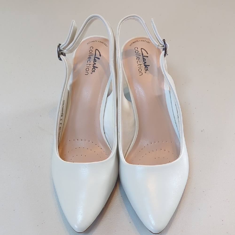 Clarks, Kataleyna Step Pump , Off White, Slingbac… - image 2